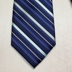 Michael Kors Blue Striped 100% Polyester Necktie